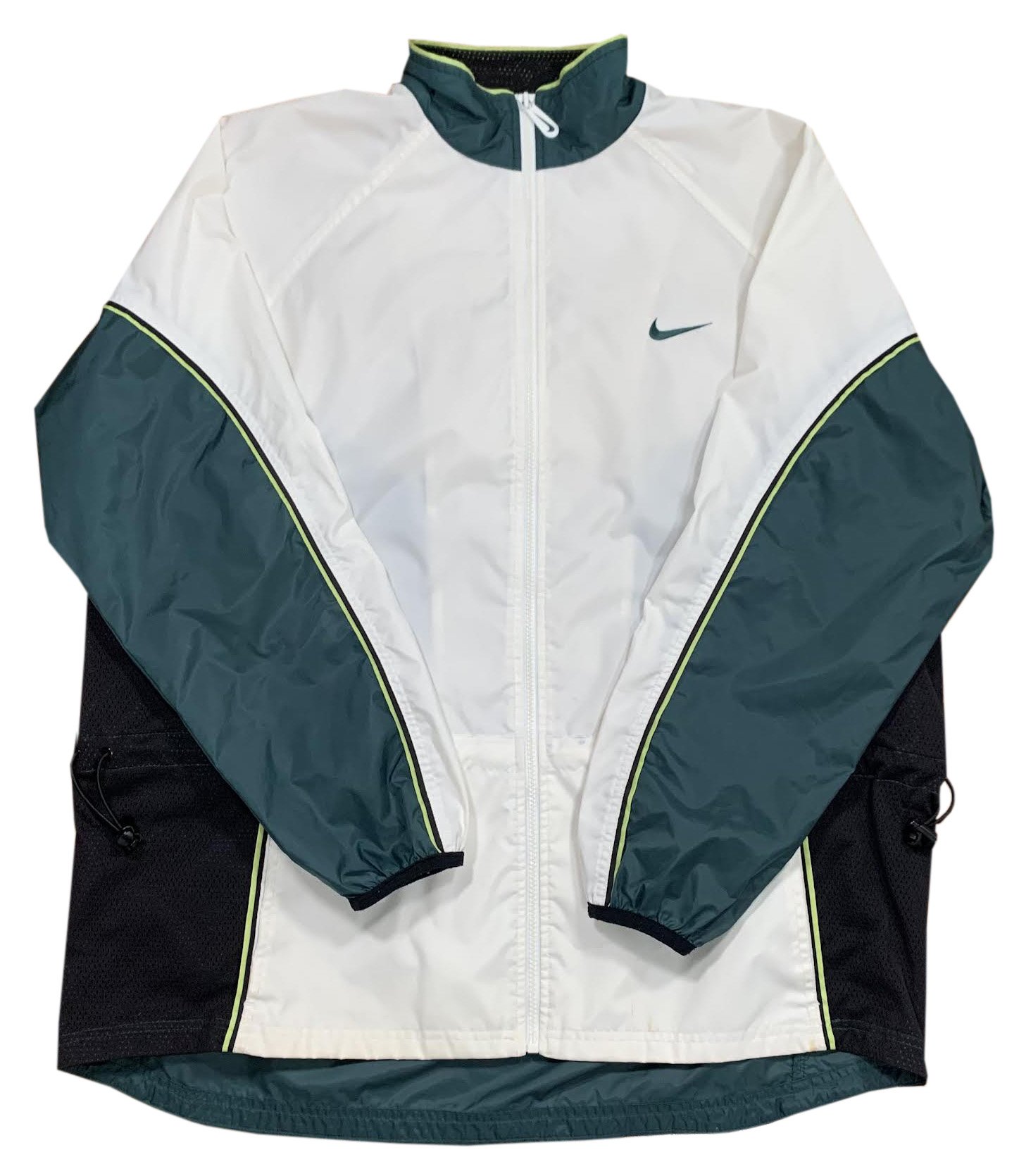 Kids Vintage Nike Colorblock White/Black/Green Windbreaker (Youth ...